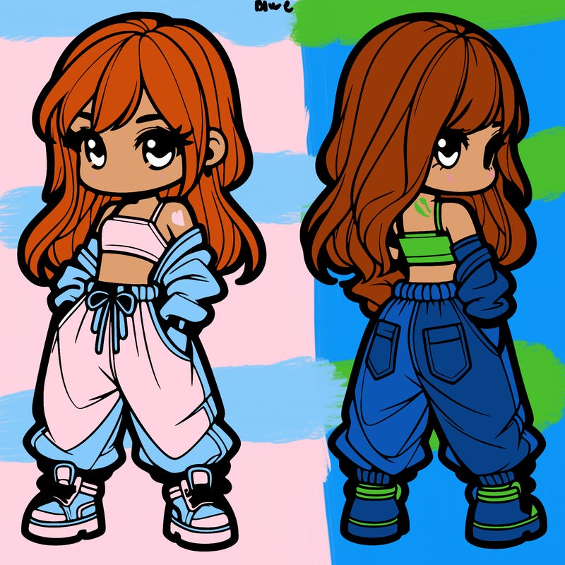 girl in crop top and baggy pants