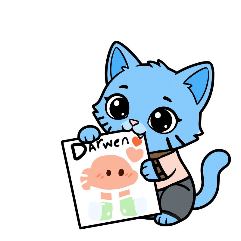 a small cat with a blank sheet of paper in its hand. the cat is sooooooo cute!