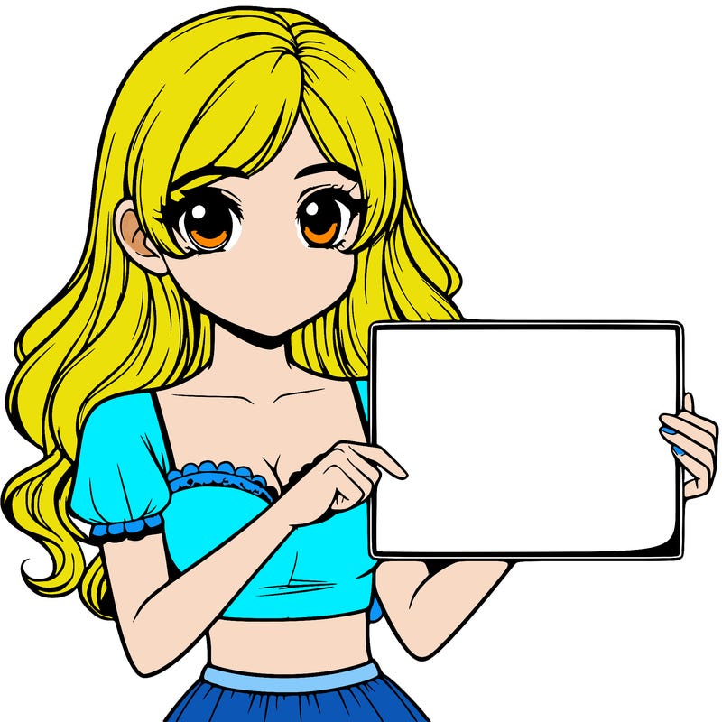 realistic pretty girl holding blank sign