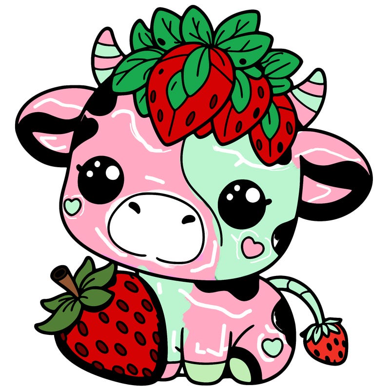 cute strawberry cow