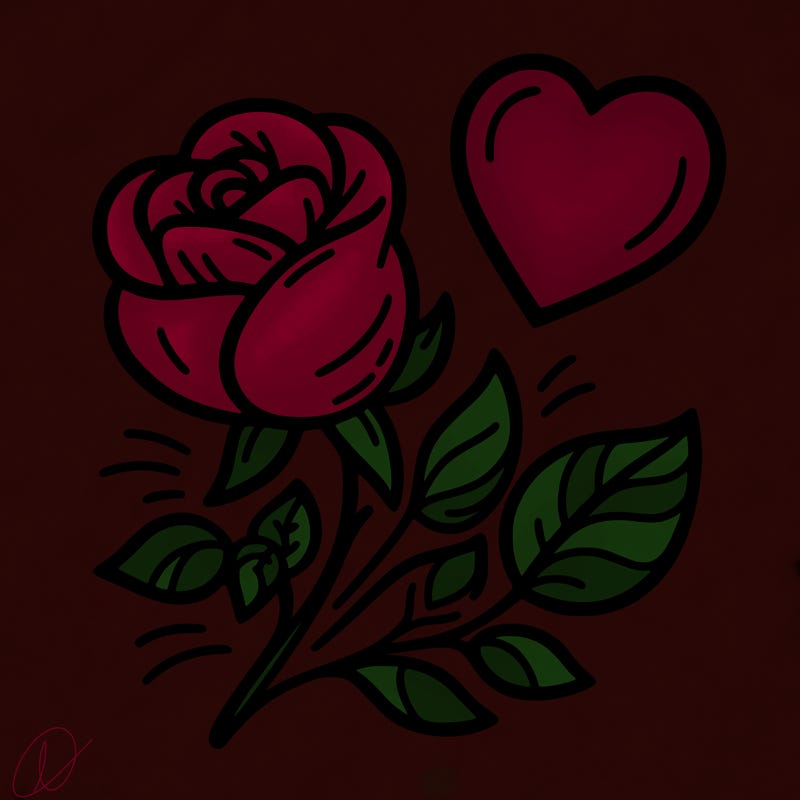 rose and heart