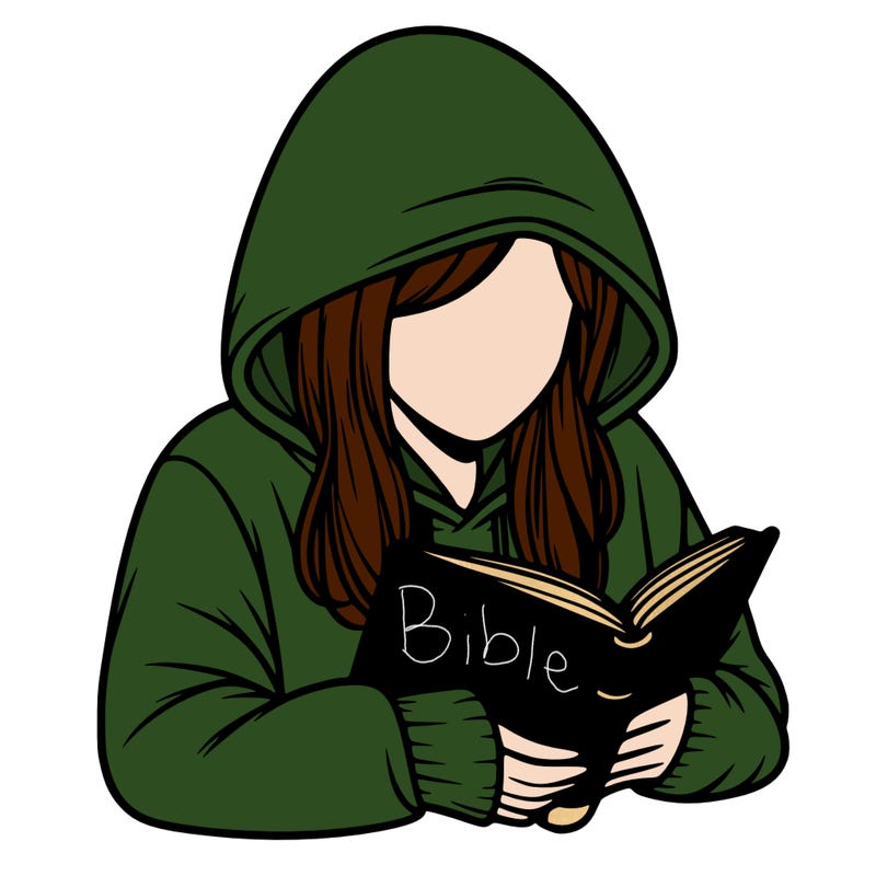 realistic girl wearing hoodie and reading