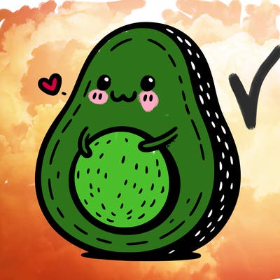 an avocado hugging an avocado
