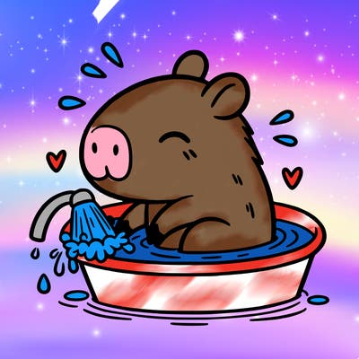 capybara taking a bath