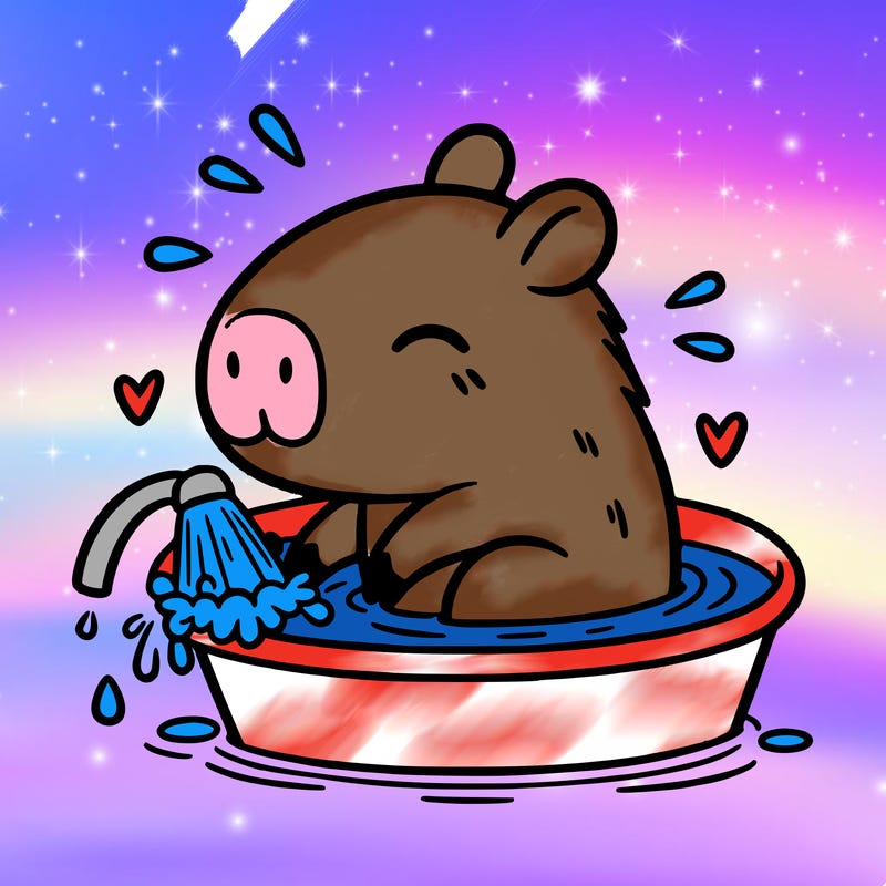 capybara taking a bath