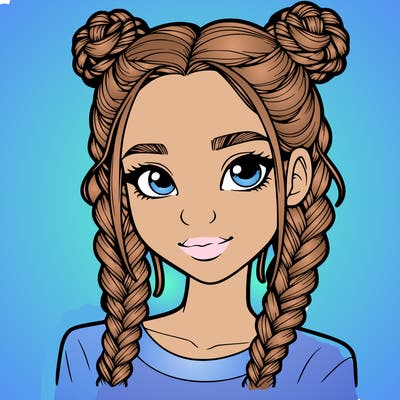 realistic girl with braids