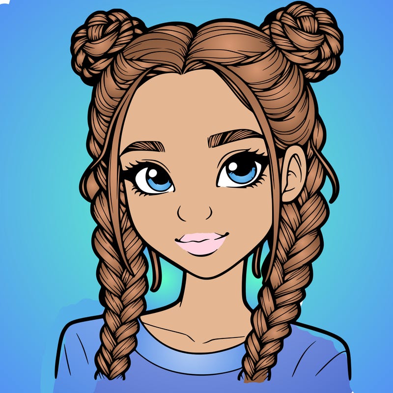 realistic girl with braids