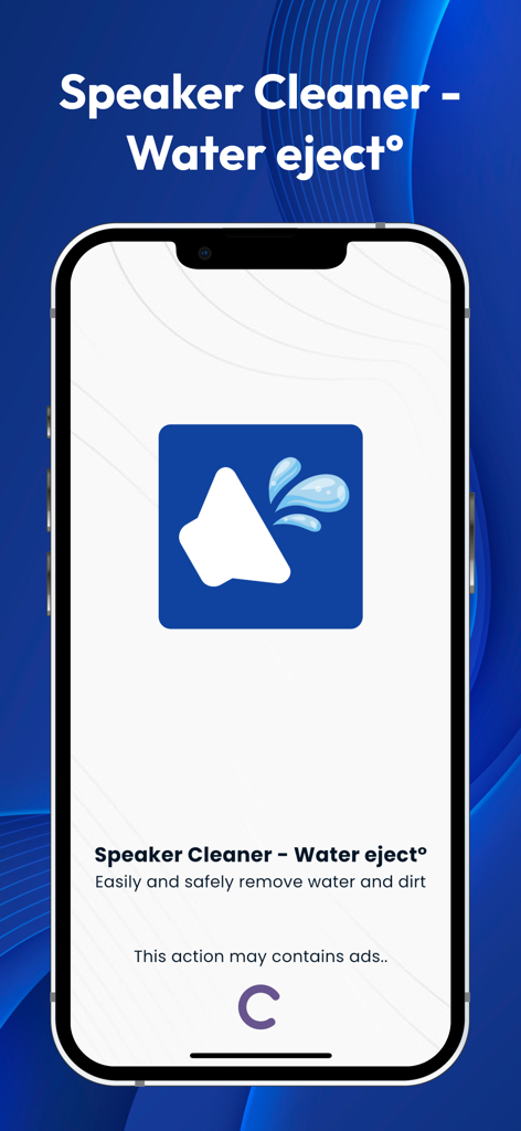 Speaker Cleaner - Water eject° - Interfaz de la aplicación Speaker Cleaner Water eject en un iPhone