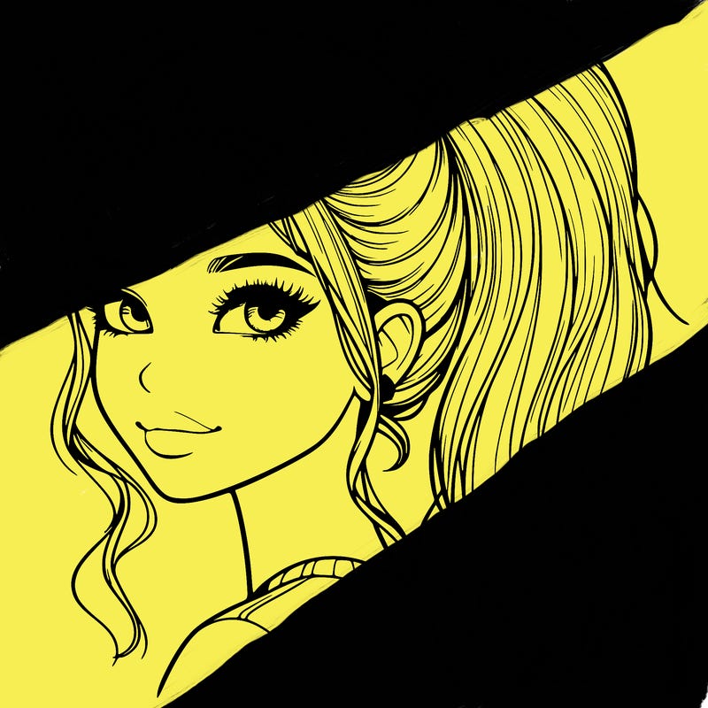 realistic girl with a high ponytail