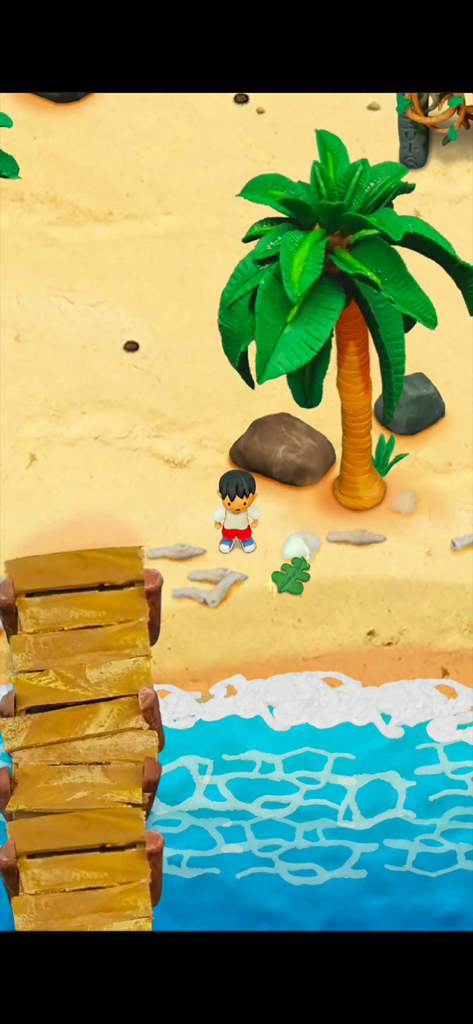Clay Island - survival games - Claymation character on a tropical beach in Clay Island survival game