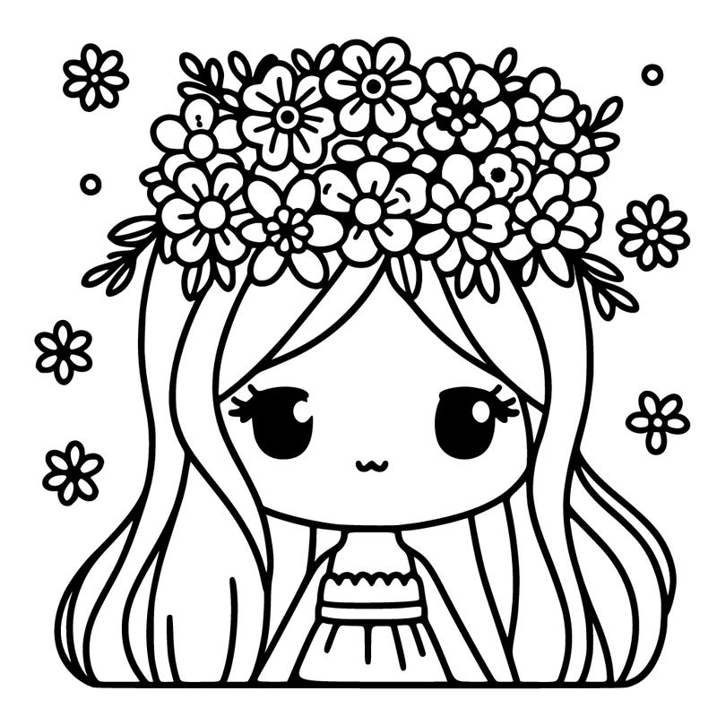 girl with flowers crown