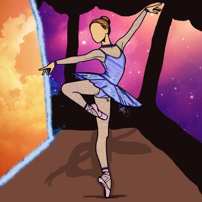 realistic person doing ballet