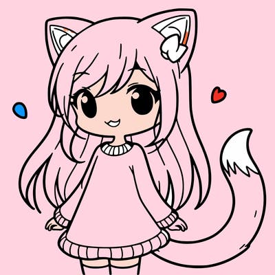 girl with cat ears and tail
