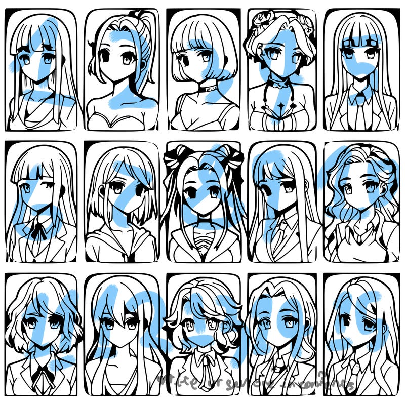 girls that look diffrent anime