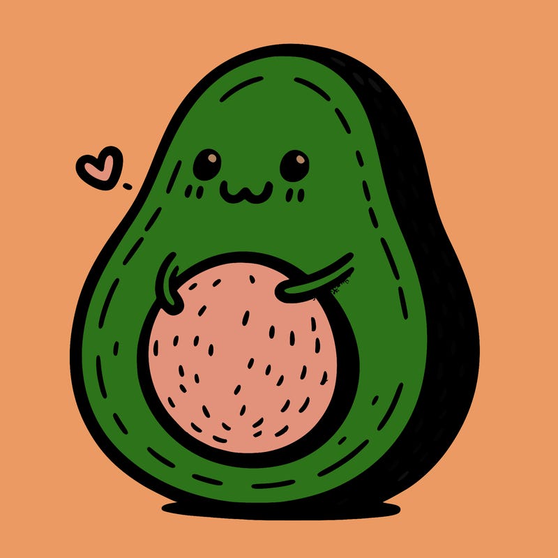 an avocado hugging an avocado