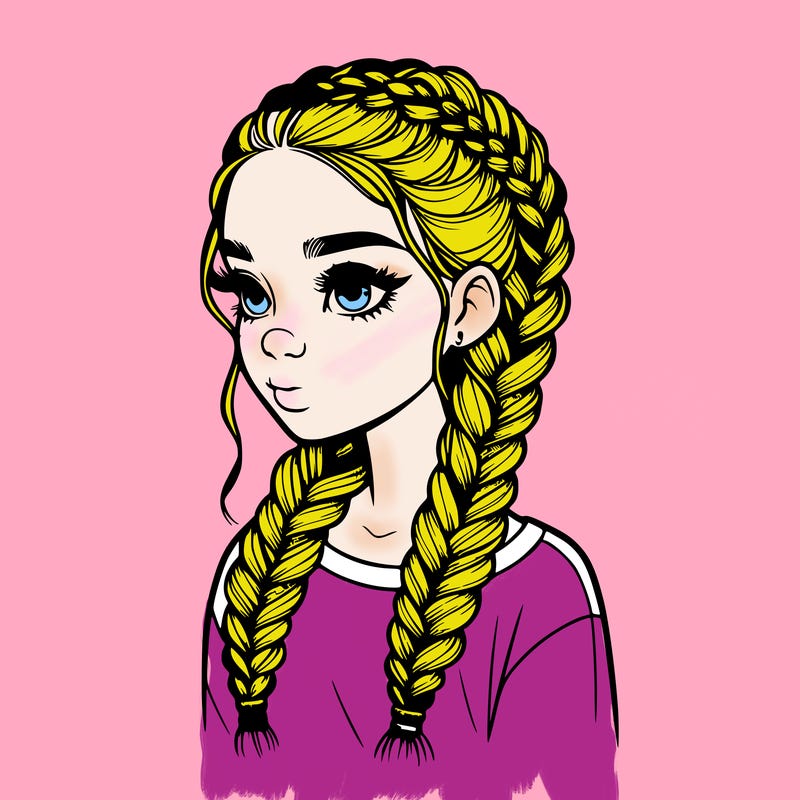 realistic girl with braids
