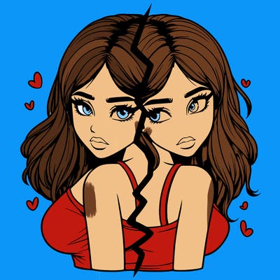 realistic girl split