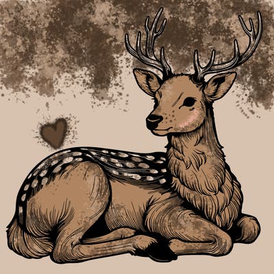 realistic deer with antlers