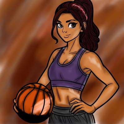 a realistic basketball girl