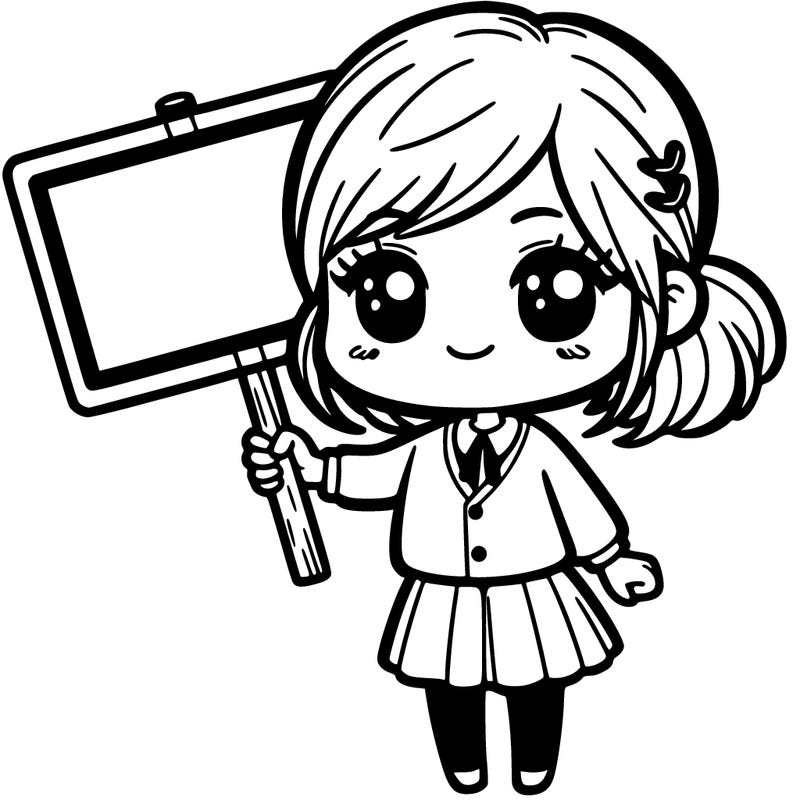girl with sign