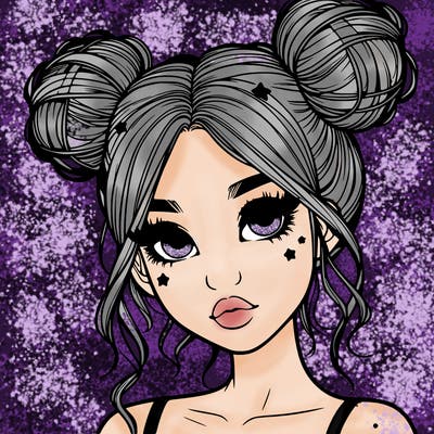 realistic girl with space buns