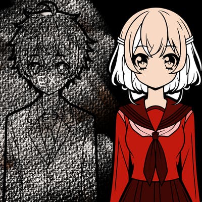 anime boy next to a anime girl