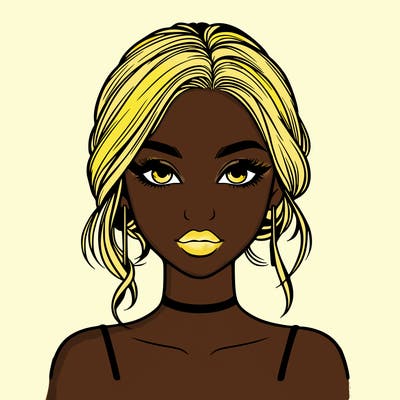 realistic girl with makeup on