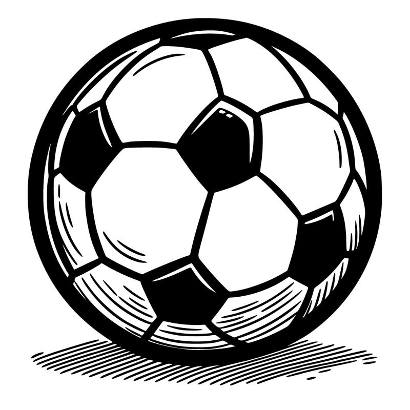 simple drawing of a european soccer ball