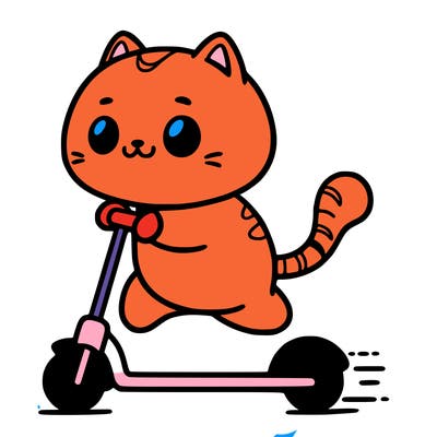a cat scootering