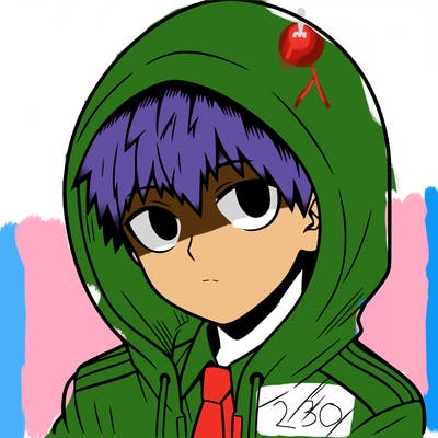 manga character with a hoodie