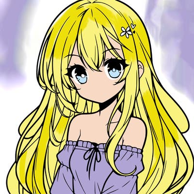 cute anime girl with long hair