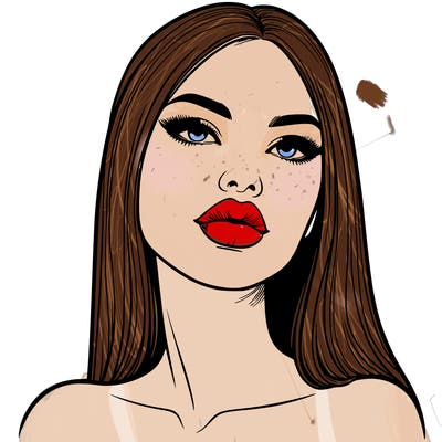 realistic woman with full lips