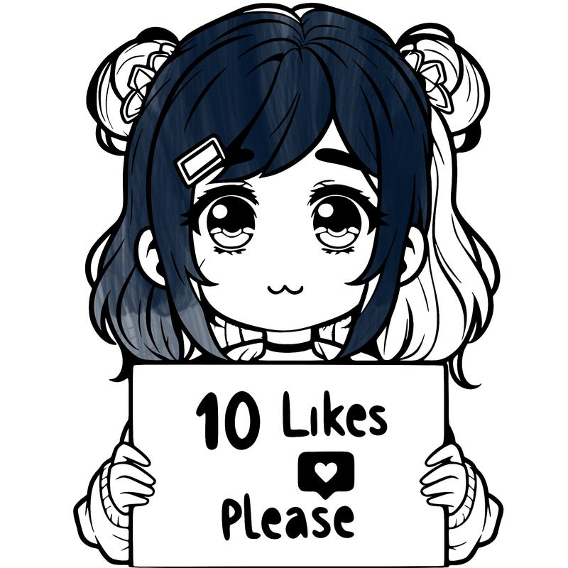 a girl with a sign saying 10 likes please
