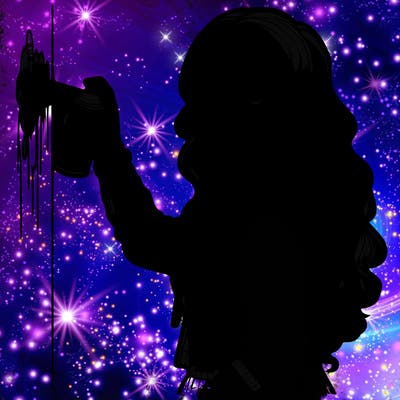 realistic girl with mask spray painting a wall