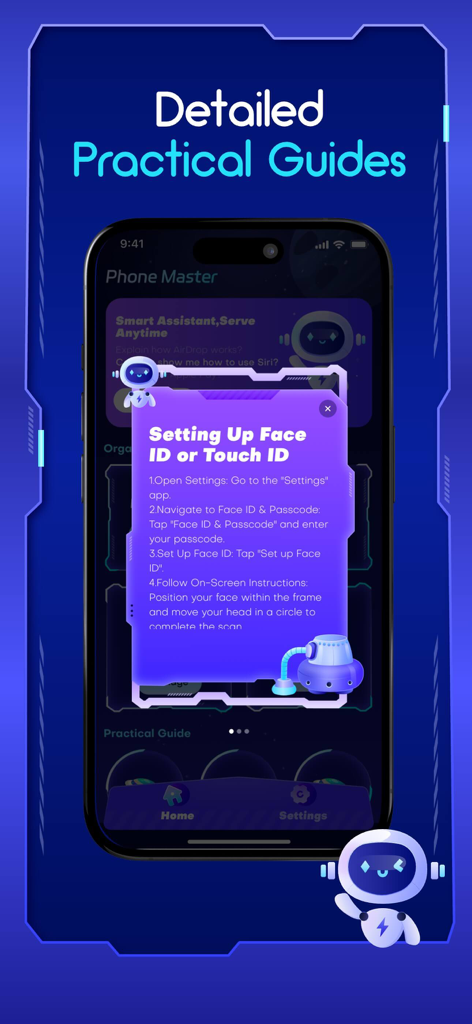 Phone Master-Clean Master - A step by step guide in the Phone Master app for setting up Face ID or Touch ID