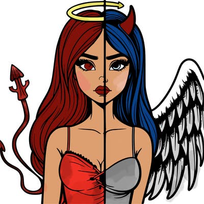 devil vs angel realistic girl