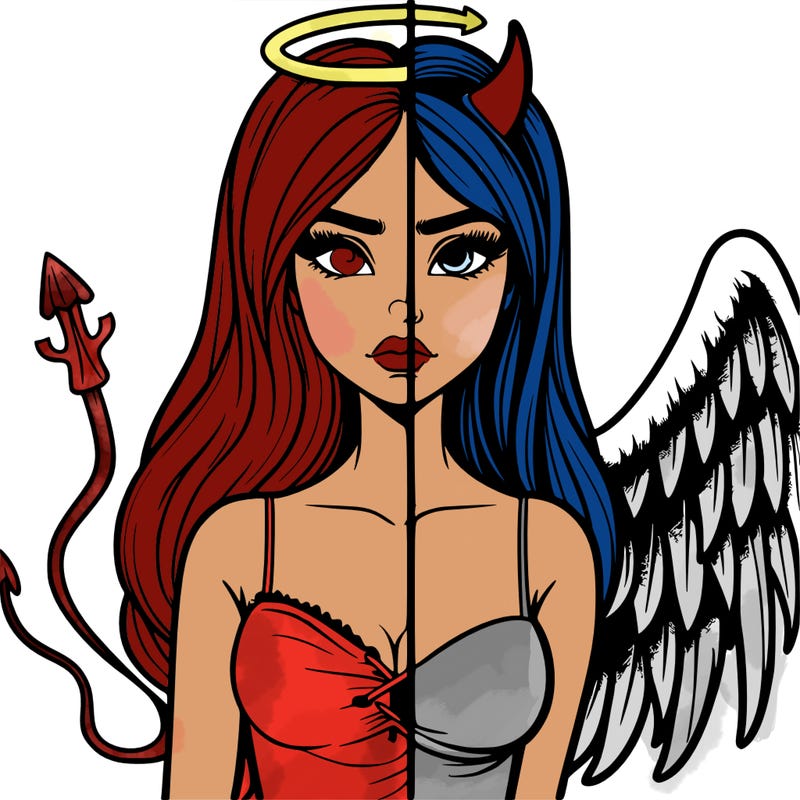 devil vs angel realistic girl