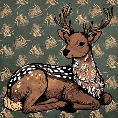 realistic deer with antlers