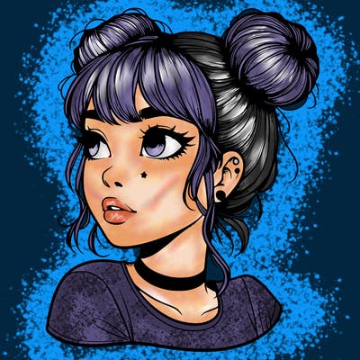 realistic girl with spacebuns