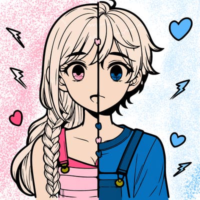 realistic girl boy split