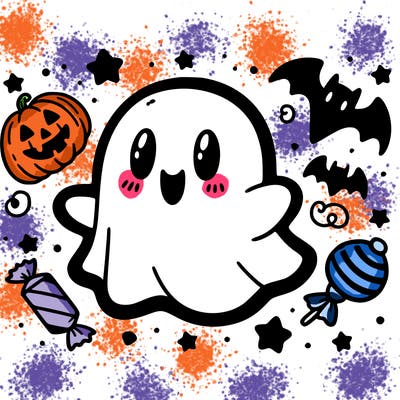 halloween cute little ghost