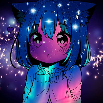 shy anime catgirl