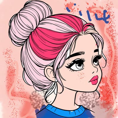 realistic girl with bun