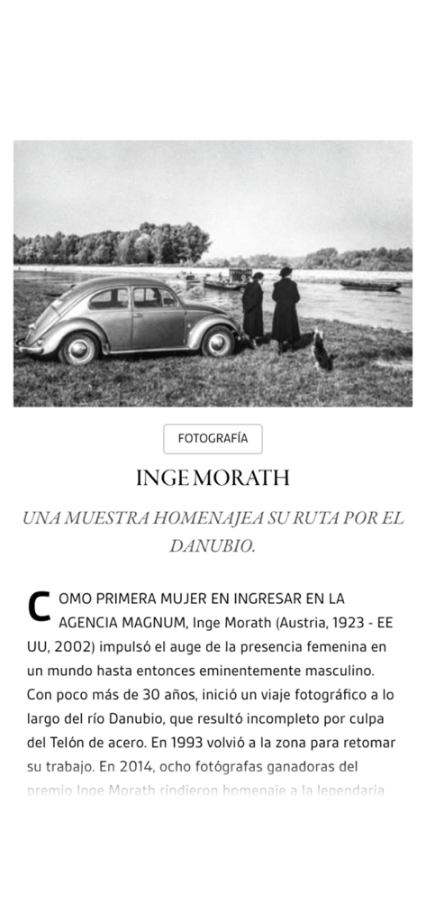 Artículo sobre la fotógrafa Inge Morath en la revista digital Gentleman España.