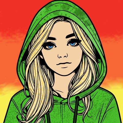 realistic girl with a hoodie