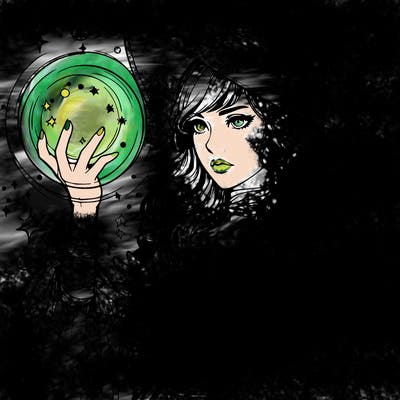 realistic women sorcerer using magic