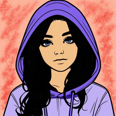 realistic girl with a hoodie
