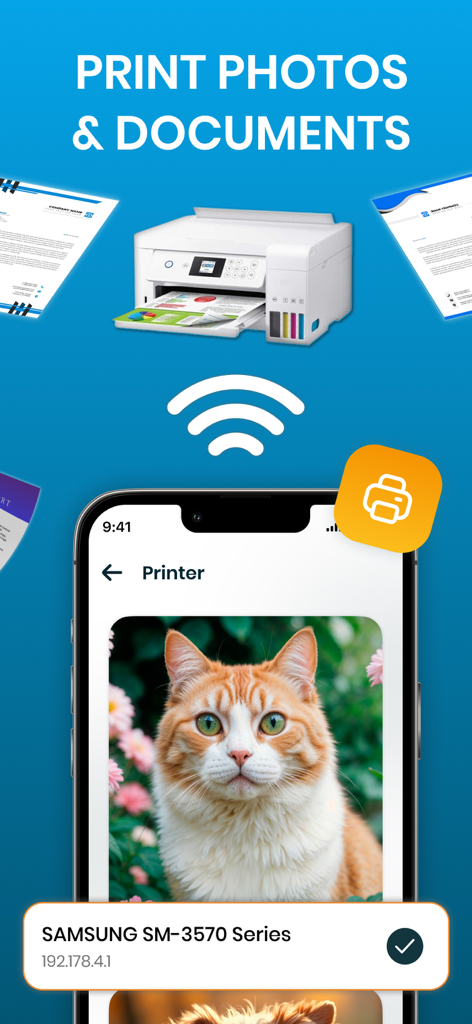 Print: Smart Wireless Printer - Écran d'application mobile pour l'impression sans fil de photos et de documents