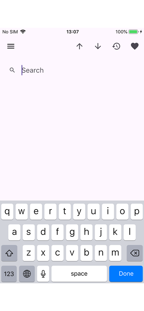 Search interface of the Wielki slownik English-Polish dictionary app