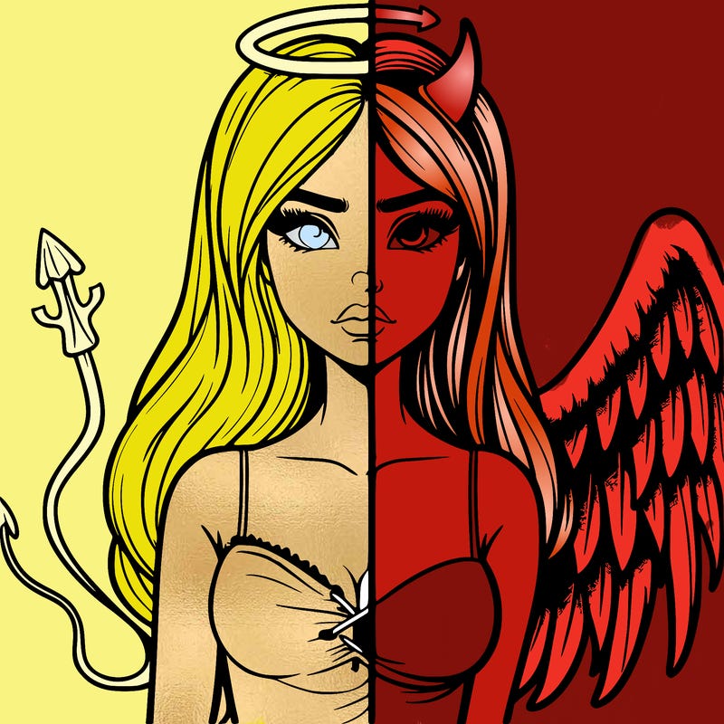 devil vs angel realistic girl